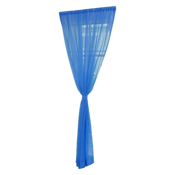 Farfi Light Transmission Sheer Curtain Bright Color Polyester Comfortable Touch Door Drape for Living Room (Dark Blue)