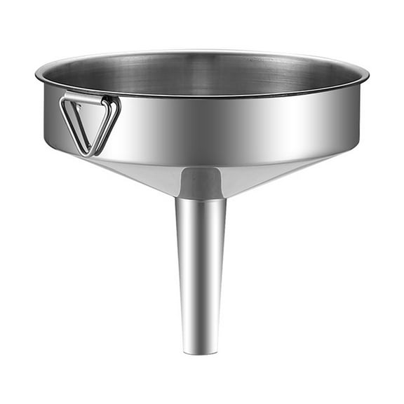 Farfi Liquid Funnel Food Grade Rust-proof Stainless Steel Oil Funnel Solid Food Powder Transfer Gadget Kitchen Tools (12cm)