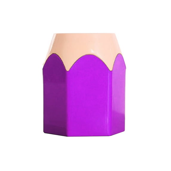 Farfi Lovely Color-blocking Desktop Pen Holder Home Makeup Brush Storage Box Container (Purple)