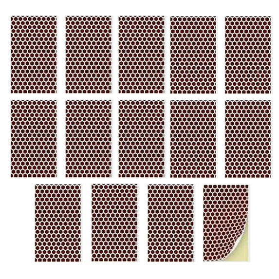 Farfi Match Phosphorus Paper Time-saving Self-adhesive Honeycomb Shape Pre-Cut Solid Match Striker Sheet Candle Accessories (Brown)