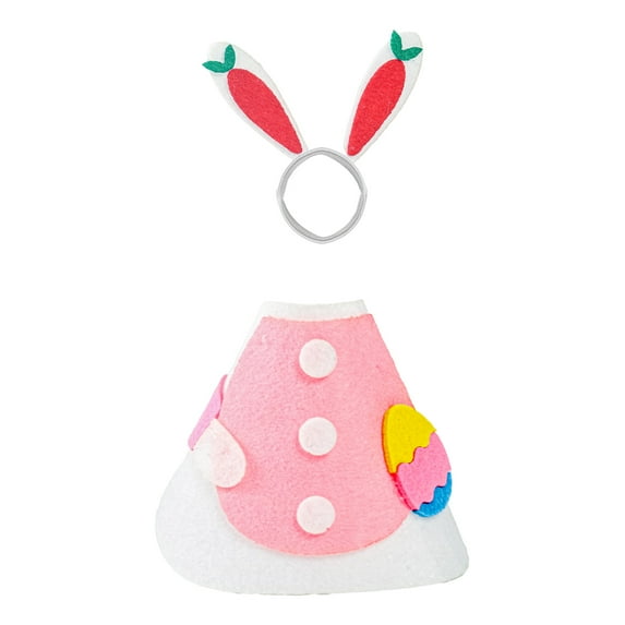 Farfi Mini Desk Goose Outfit 7 Inch Goose Statue Costume Felt Goose Clothes with Headpiece for Easter St. Patrick Day Table Key Holder Decor(Type A)