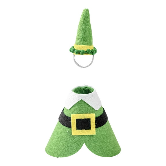 Farfi Mini Desk Goose Outfit 7 Inch Goose Statue Costume Felt Goose Clothes with Headpiece for Easter St. Patrick Day Table Key Holder Decor(Type C)