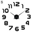 thumbnail image 1 of Farfi Modern DIY Acrylic Mirror Surface Wall Sticker Quartz Clock Living Room Decor (Black,S), 1 of 13