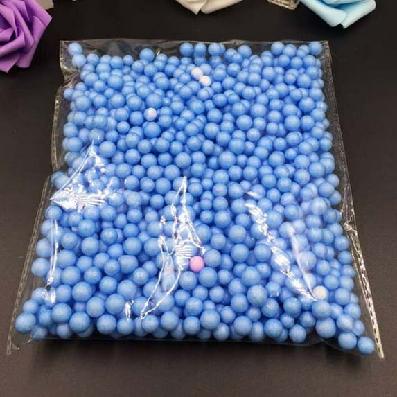 Farfi Multicolor Polystyrene DIY Crafts Decorative Loose Mini Beads Balls (Blue L)