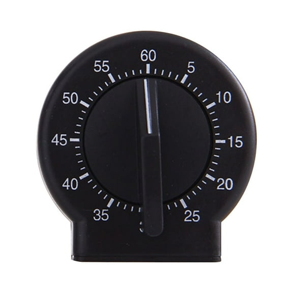 Farfi No Battery Required Timer Loud Sound Plastic Wide Usage 60 Minutes Cooking Timer Kitchen Supplies (Black)