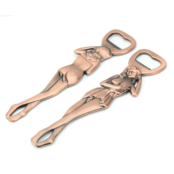 Farfi Novelty Alloy Metal Beauty Sexy Lady Bar Beer Bottle Opener Pendant Kitchen Tool (Copper)