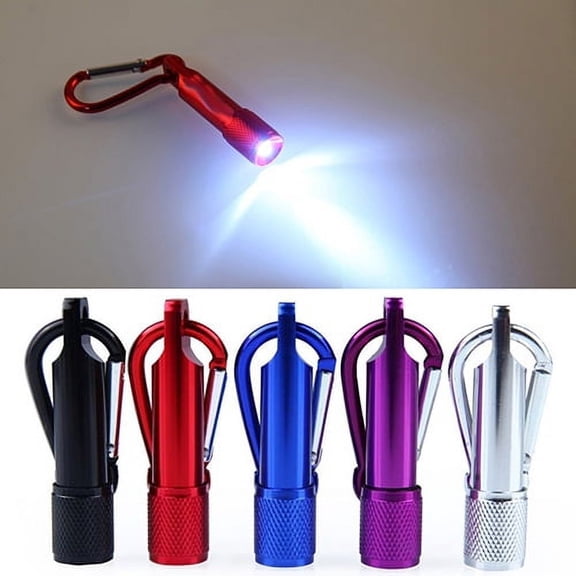 Farfi Outdoor Mini LED Flashlight Carabiner Clip Keychain Portable Sports Torch Lamp (Blue)