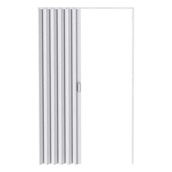 Farfi PVC Folding Accordion Door, 48 Inch × 80 Inch Sliding Folding Interior Door with Latch Lock & Handle, PVC Panel Partition Door for Closet Room Divider