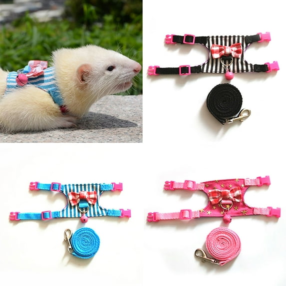 Farfi Pet Chest Strap Small Adjustable Denim Adorable Pet Traction Rope for Rabbit