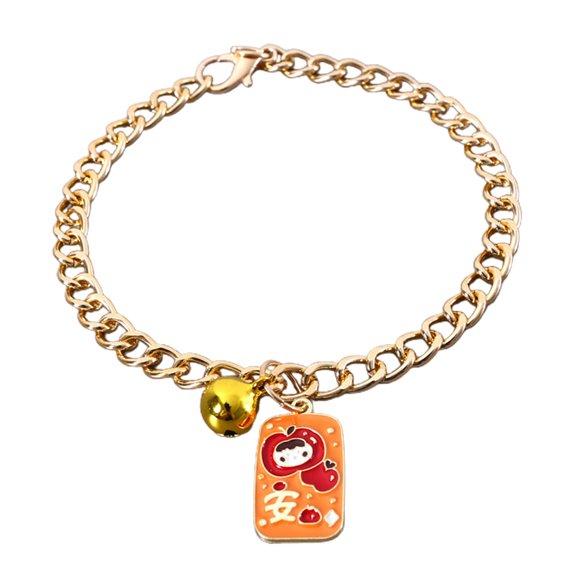 Farfi Pet Necklace Mini Bells Design Shiny Visual Effect Bright Color Allergy Free Long Lifespan Adjustable Resin Pendant Style Cat Necklace with Lobster Clasp Birthday Gift (Orange,M)