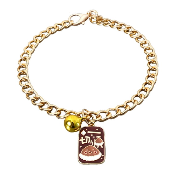 Farfi Pet Necklace Mini Bells Design Shiny Visual Effect Bright Color Allergy Free Long Lifespan Adjustable Resin Pendant Style Cat Necklace with Lobster Clasp Birthday Gift (Brown,L)