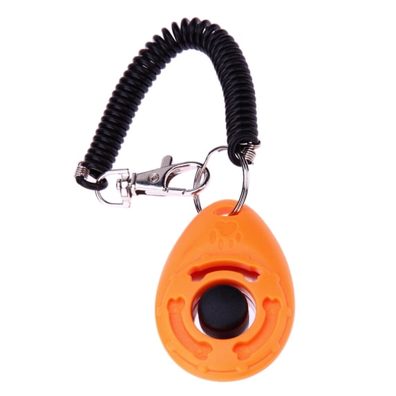 Farfi Pet Trainer Oval Shape Elastic ABS Dog Training Clicker for Outdoor (Orange)