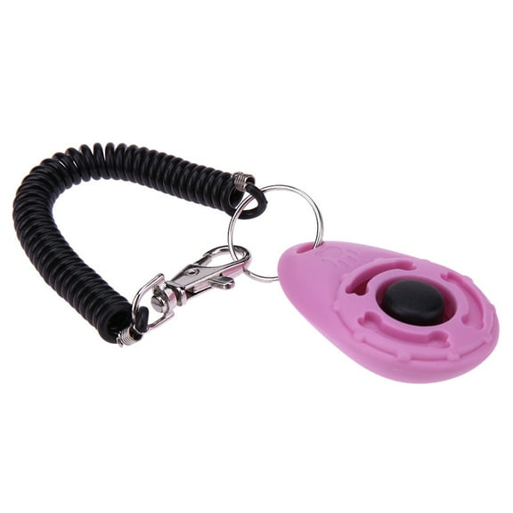 Farfi Pet Trainer Oval Shape Elastic ABS Dog Training Clicker for Outdoor (Pink)