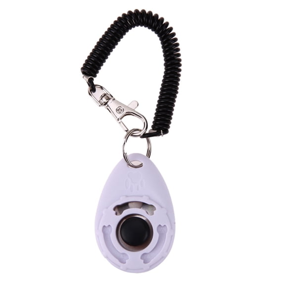Farfi Pet Trainer Oval Shape Elastic ABS Dog Training Clicker for Outdoor (White)