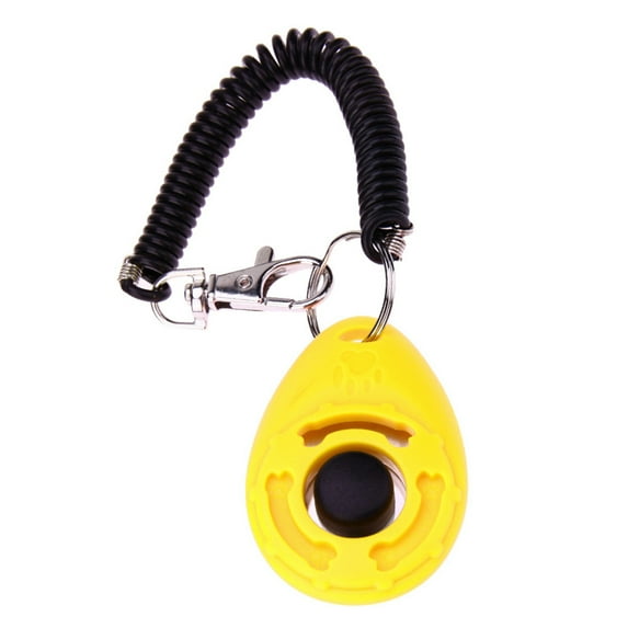 Farfi Pet Trainer Oval Shape Elastic ABS Dog Training Clicker for Outdoor (Yellow)