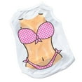 thumbnail image 1 of Farfi Pet Vest Bikini Pattern Casual Polyester Sexy Chest Muscle Puggy T-shirt for Summer (Pink,XS), 1 of 13