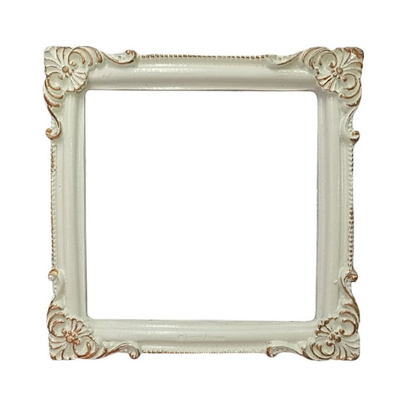 Farfi Photo Frame Nordic Style Embossment Handmade Photo Backdrop Resin INS Retro Mini Picture Display Stand Photography Prop (Beige)