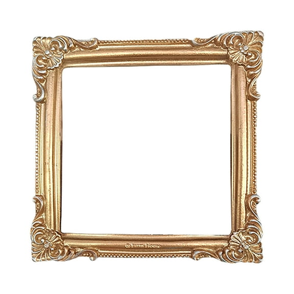 Farfi Photo Frame Nordic Style Embossment Handmade Photo Backdrop Resin INS Retro Mini Picture Display Stand Photography Prop (Golden)