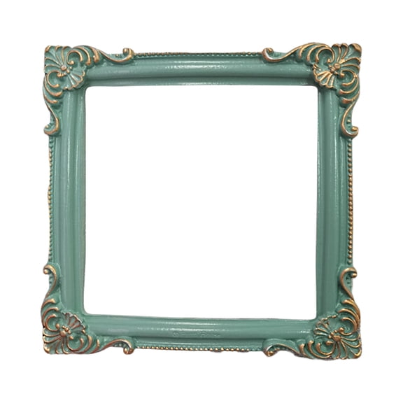 Farfi Photo Frame Nordic Style Embossment Handmade Photo Backdrop Resin INS Retro Mini Picture Display Stand Photography Prop (Light Green)