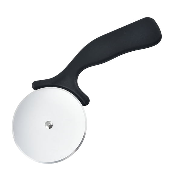 Farfi Pizza Cutter Ergonomic Plastic Handle Round Stainless Steel Wheel Scissor Bakeware Food Grade Pizza Slicer Cookie Pastry Roller Cutter Kitchen Accessories (Black)