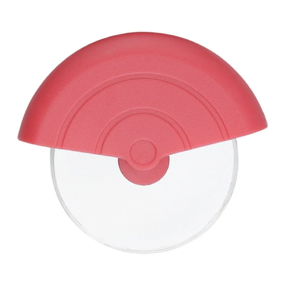 Farfi Pizza Cutter Round Sharp Rotating Wheel Curved Handle Stainless Steel Blade Multi-functional Dough Pancake Food Slicer Kitchen Supplies (Red)