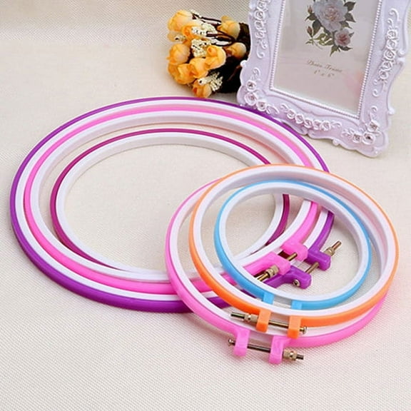 Farfi Plastic Cross Stitch Machine Adjustable Embroidery Hoop Ring Sewing 13-27.5cm (24.6cm)