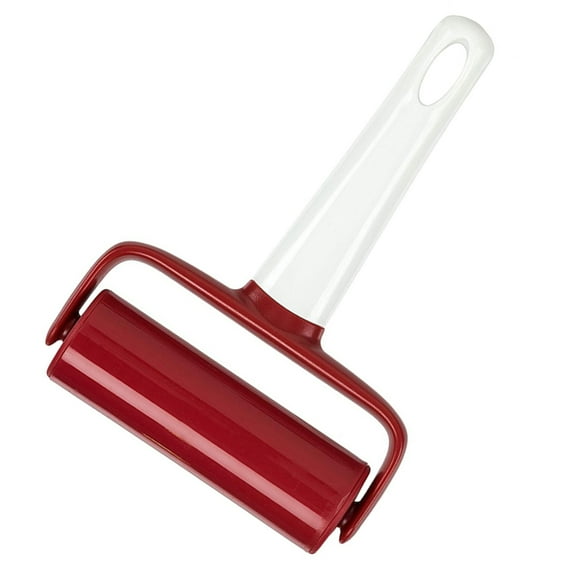 Farfi Plastic Rolling Pin Pastry Cookie Dough Pizza Baking Roller Kitchen Utensil Tool (Red White)