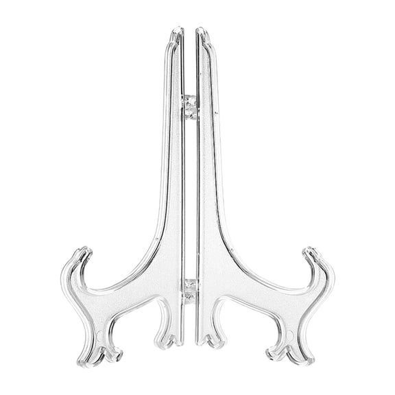 Farfi Plate Display Rack Safe Wide Application Triangle Structure Portable Easels Dish Rack Holder for Hotel Kitchen (10" Clear)