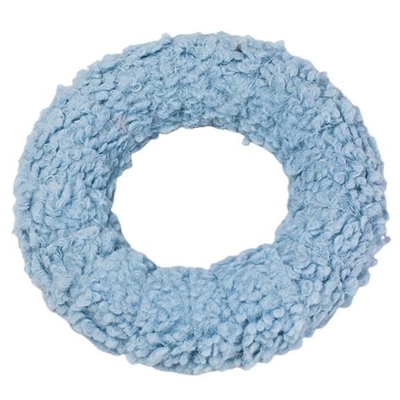 Farfi Plush Round Door Hanging Wreath Nice Textures Floral Garland Hanging Wreath Home Decor (Blue)