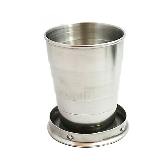 Farfi Portable 75ml Stainless Steel Teacup Outdoor Travel Folding Collapsible Cup (1pc)