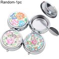 thumbnail image 1 of Farfi Portable Flower Printed Metal Round Ashtray Cigarette Rest Case with Key Ring (Random Style), 1 of 11