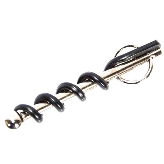 Farfi Portable Metal Champagne Wine Bottle Opener Corkscrew Party Bar Key Ring Tool (Black)