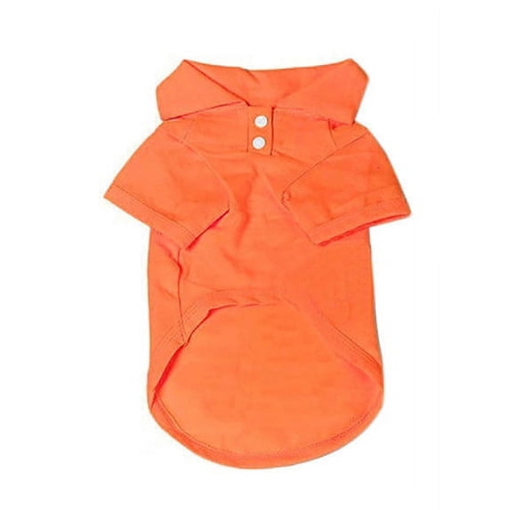 Farfi Puppy Dog Cat Summer Solid Color Buttoned Shirt Pet Clothes Costume T-Shirt (Orange,L)
