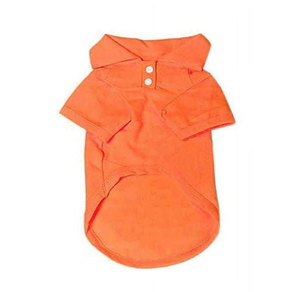 Farfi Puppy Dog Cat Summer Solid Color Buttoned Shirt Pet Clothes Costume T-Shirt (Orange,XS)