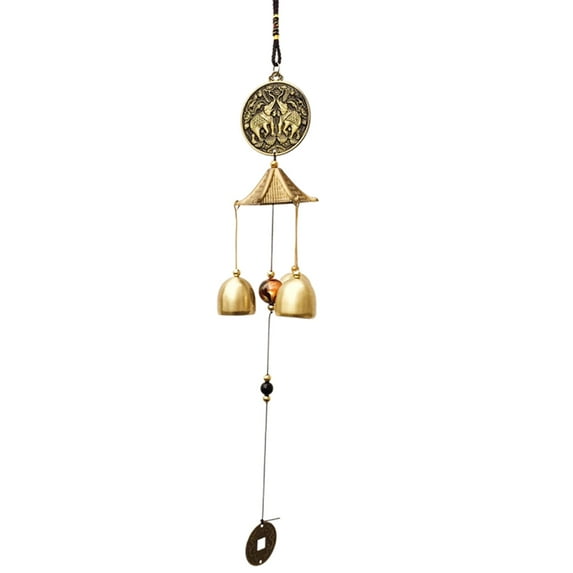 Farfi Retro Wind Chime Buddhist Easy-hanging Traditional Chinese Style Windbell Home Decor (Type A)