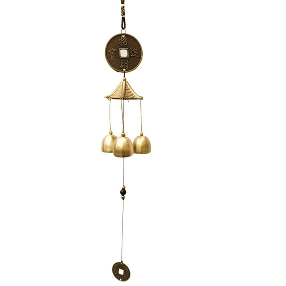 Farfi Retro Wind Chime Buddhist Easy-hanging Traditional Chinese Style Windbell Home Decor (Type C)