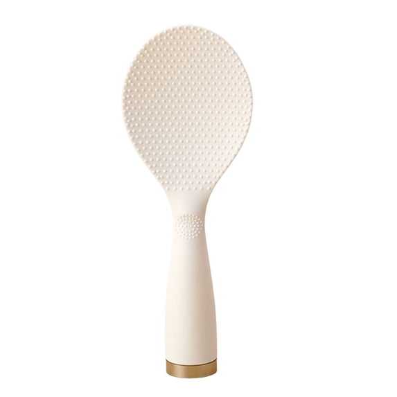 Farfi Rice Shovel Multifunctional Non-Stick Long Handle Plastic Spoon with Bump Design Tableware Food Grade Standing Rice Spoon Cooker Spatula Kitchen Accessories (White)