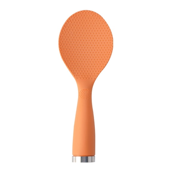 Farfi Rice Shovel Multifunctional Non-Stick Long Handle Plastic Spoon with Bump Design Tableware Food Grade Standing Rice Spoon Cooker Spatula Kitchen Accessories (Orange)