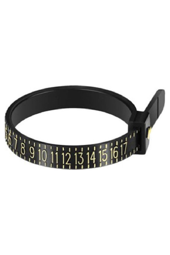 Ring Sizer Circle Reusable Gauge Finger Size Measuring Tool for Jewelry Shop (Black)
