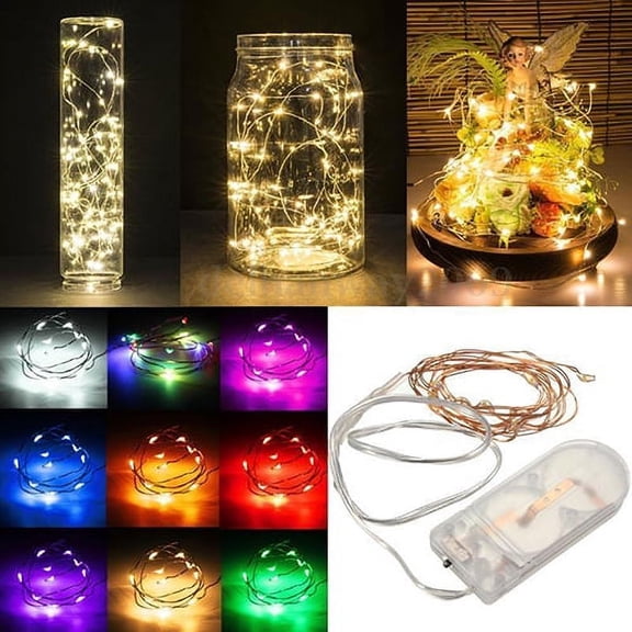 Farfi Romantic 20 LED Wire Fairy Lights Starry Light String Battery Powered Mini Lights (White)