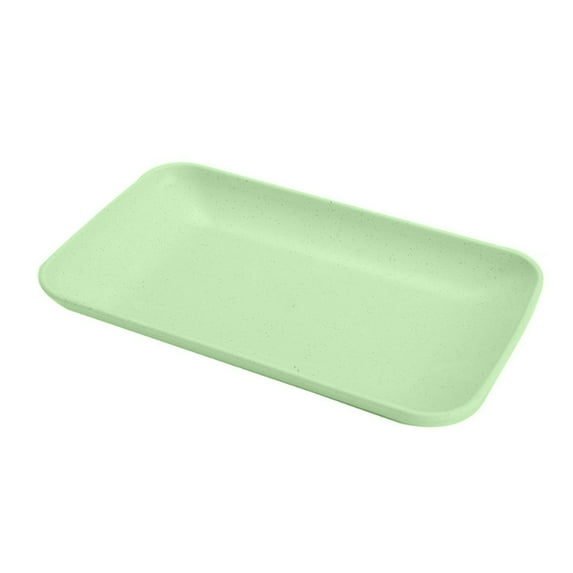 Farfi Serving Plate Food Grade Stackable Plastic Nordic Style Table Snack Serving Plate Dessert Tray Home Supplies (Green)