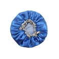 thumbnail image 1 of Farfi Shower Cap Waterproof Reusable Double Layers Elastic Shower Hat for Bathroom (Dark Blue), 1 of 13
