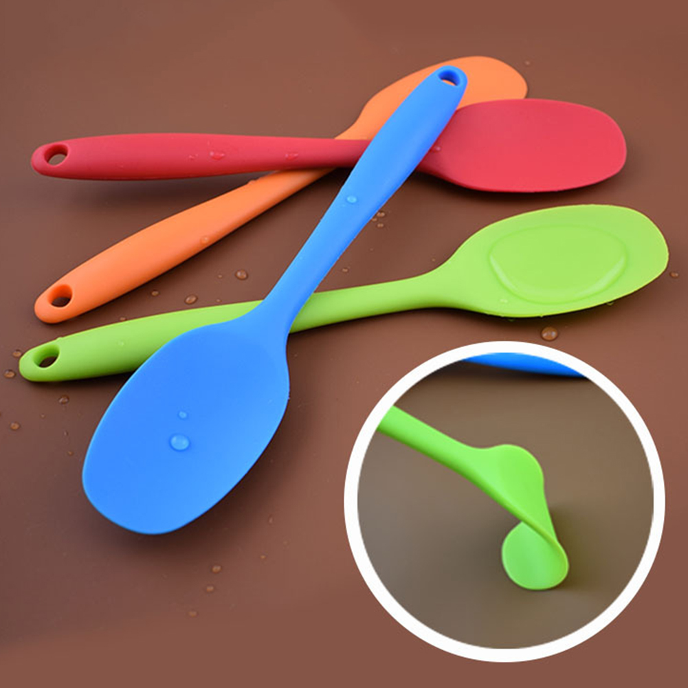 2pcs Kitchen Utensils Flexible Silicone Spatula Heat Resistant Rubber  Scraper Cooking Baking Pink 