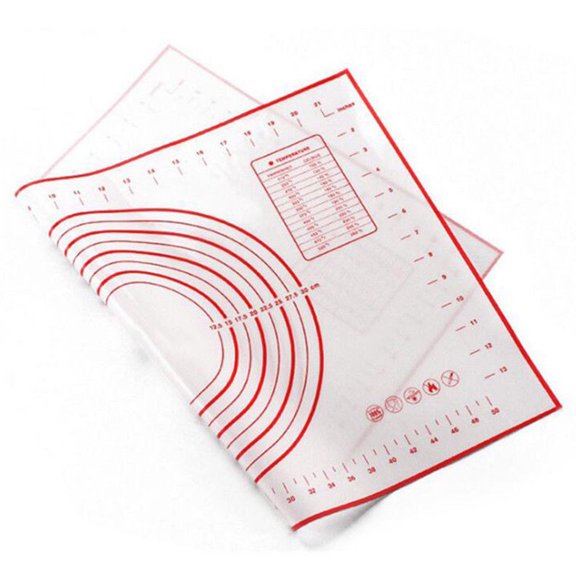 Farfi Silicone Non-stick Rolling Dough Mat Baking Pad Bakeware Kitchen Gadgets (Red_50*70cm)