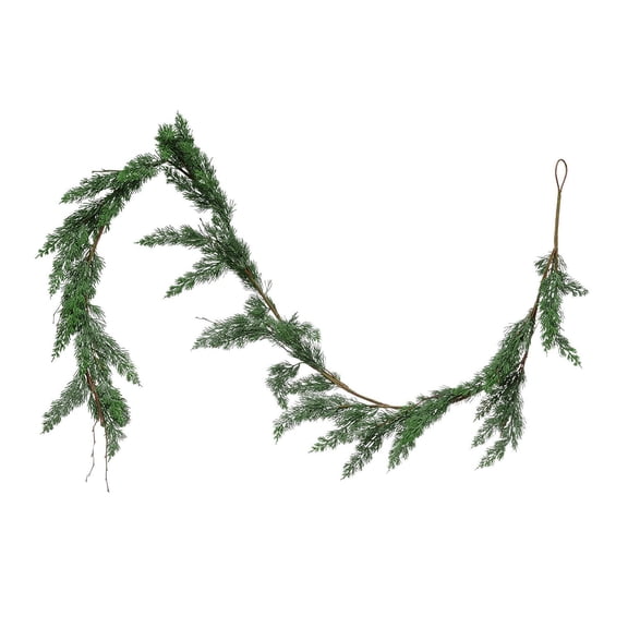 Farfi Simulated Cedar Pine Garland Realistic Greenery Rattan Weatherproof Simulated Vine DIY Hanging Ornament Indoor Outdoor Decor(2.5M)