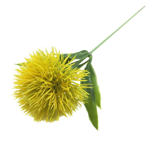 Farfi Simulation Dandelion Simulated Party Decor Green Plastic Fake Artificial Flower for Home (Yellow)