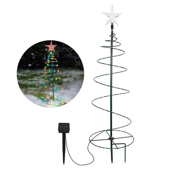 Farfi Solar Garden Light LED Illumination Light Weather Resistant Automatic Charging Solar Powered Christmas Tree Lamp Outdoor Decoration(Colorful Light)
