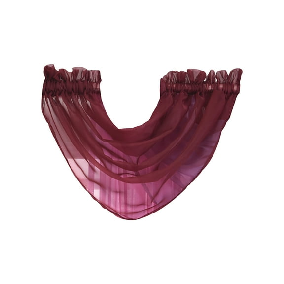 Farfi Solid Color Sheer Window Curtain Head Swag Valance Home Living Room Decor (Wine Red)