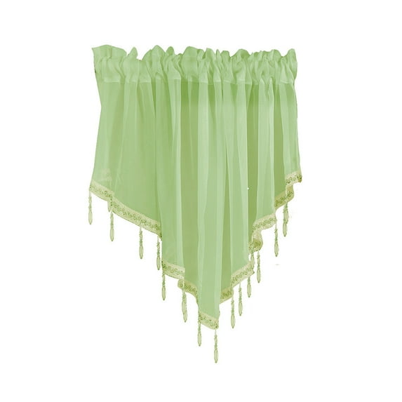 Farfi Solid Color Triangle Shape Kitchen Short Curtain Window Valance Drape Home Decor (Fruit Green)