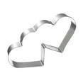 thumbnail image 1 of Farfi Stainless Steel Double Heart Valentine\'s Day Cookie Biscuit Pastry Cutter Mold (1 x Cookie Cutter), 1 of 6